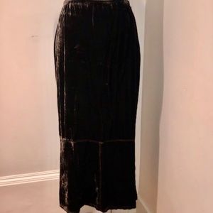 J. Jill , Brown Crushed Velvet Midi Skirt, Size 6P